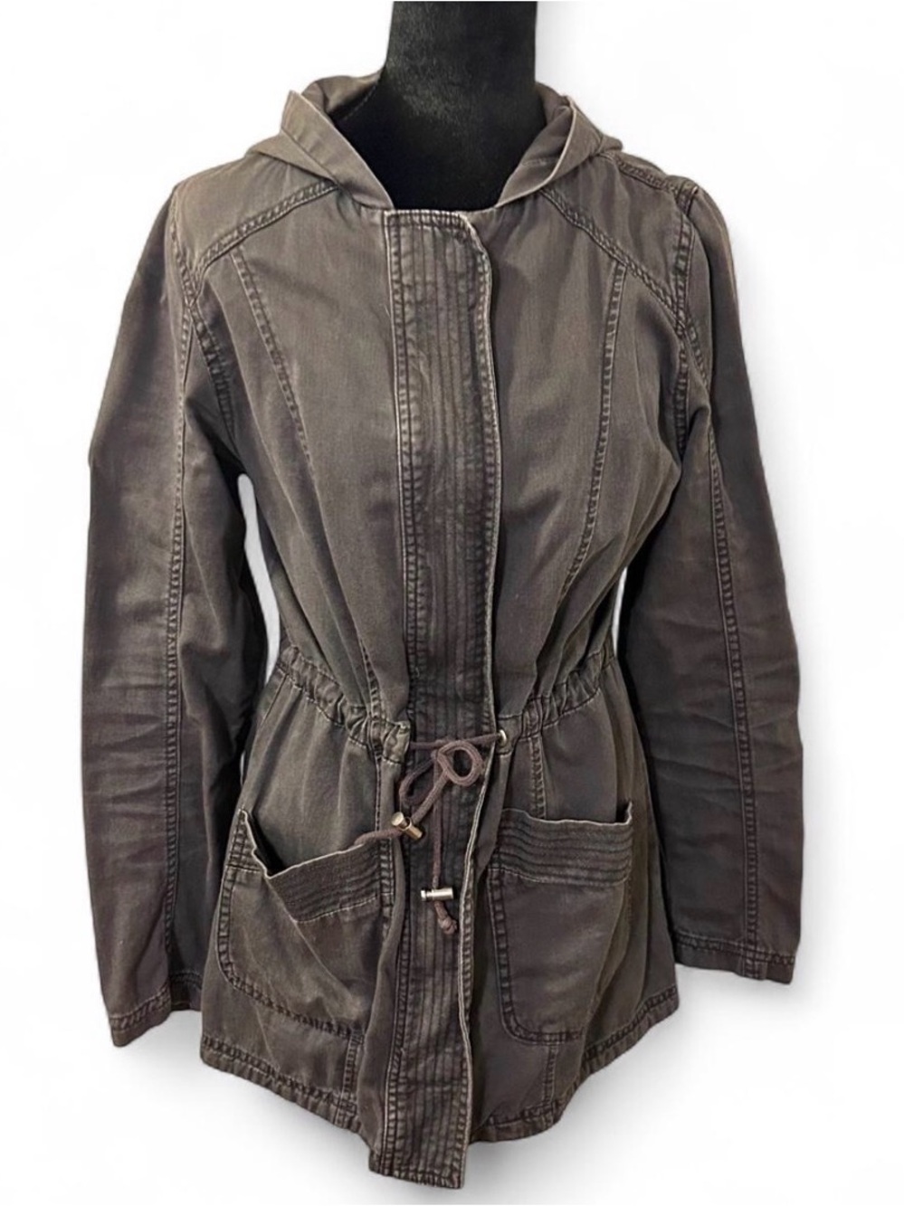 Mossimo Supply Co. Hooded Drawstring Utility Jacket - Charcoal